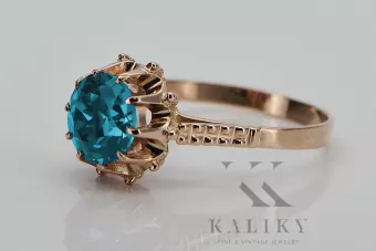 Δαχτυλίδι από ροζ χρυσό 14k 585 με γαλαζοπράσινο γαλαζοπράσινο vrc045 Vintage
