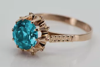 Ruso soviético rosa 14k 585 oro Alejandrita Rubí Esmeralda Zafiro Circón anillo vrc014