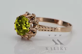 Δαχτυλίδι από ροζ χρυσό 14k 585 με περίδοτο vrc045 Vintage