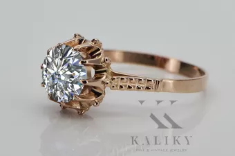 Δαχτυλίδι από ροζ κόκκινο χρυσό 14k 585 με Ζυρκόνια vrc045 Vintage