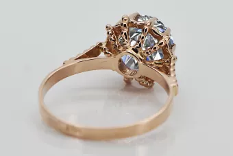 Δαχτυλίδι από ροζ κόκκινο χρυσό 14k 585 με Ζυρκόνια vrc045 Vintage