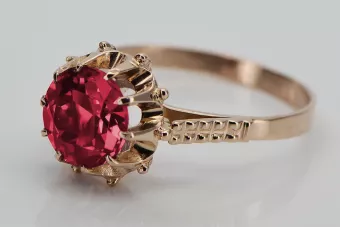 Russische sowjetische Rose 14 Karat 585 Gold Alexandrit Rubin Smaragd Saphir Zirkon Ring vrc014