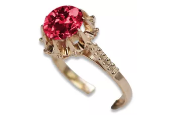 Russische sowjetische Rose 14 Karat 585 Gold Alexandrit Rubin Smaragd Saphir Zirkon Ring vrc014