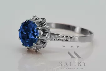 Ασημένιο δαχτυλίδι Ρωσικό 925 με Ζαφείρι vrc045s Vintage