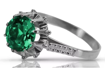 Vintage silver 925 Emerald ring vrc045s Vintage