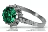 Vintage silver 925 Emerald ring vrc045s Vintage