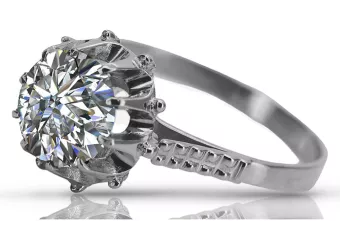 Sidabrinis žiedas Rusijos 925 su Cirkonija vrc045s Vintage