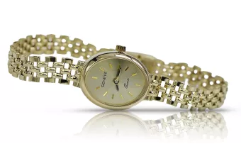 Италиански жълт 14k злато 585 дама Geneve часовник lw017y