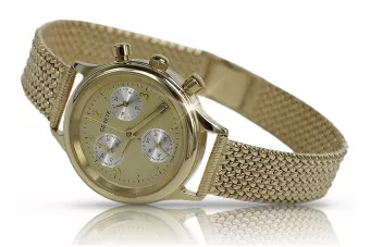 Жовтий 14k 585 золотий жіночий наручний годинник Geneve годинник lw019y&lbw003y