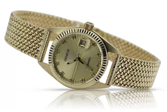 Golden Dámske hodinky 14k 585 s Geneve LW020YDYZ & LBW003Y náramok
