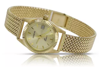 Amarillo 14k 585 reloj de pulsera de oro Geneve reloj lw020ydy