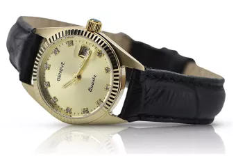 Amarillo 14k oro Lady Geneve reloj lw020y