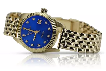 Yellow 14k 585 gold Lady wrist watch Geneve lw020ydbl&lbw004y