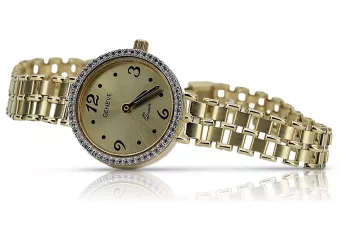 Prześliczny 14K 585 złoty damski zegarek Geneve lw022y
