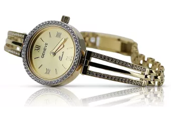 Жълт 14k злато 585 Geneve Lady часовник lw025y