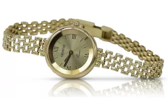 Amarillo 14k 585 oro dama Reloj Geneve lw082y
