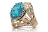 Vintage rose pink 14k gold 585 Aquamarine ring vrc031 Vintage