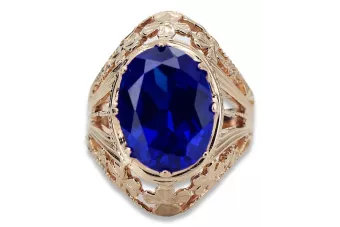 Russische sowjetische Rose 14 Karat 585 Gold Alexandrit Rubin Smaragd Saphir Zirkon Ring vrc014