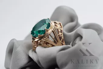 Russische Sowjetrose 14k 585 Gold Alexandrite Rubin Smaragd Saphir Zirkon Ring VRC014