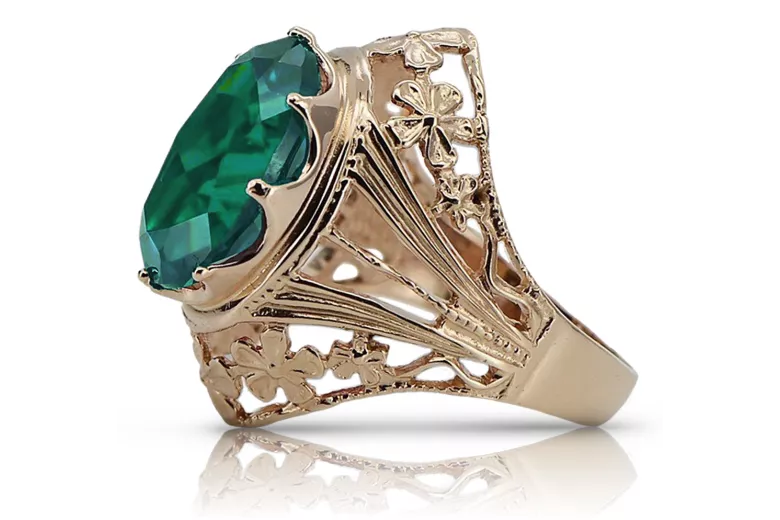 Rusijos sovietinė rožė 14k 585 aukso alexandrite ruby smaragdas safyras cirkoninis žiedas VRC014