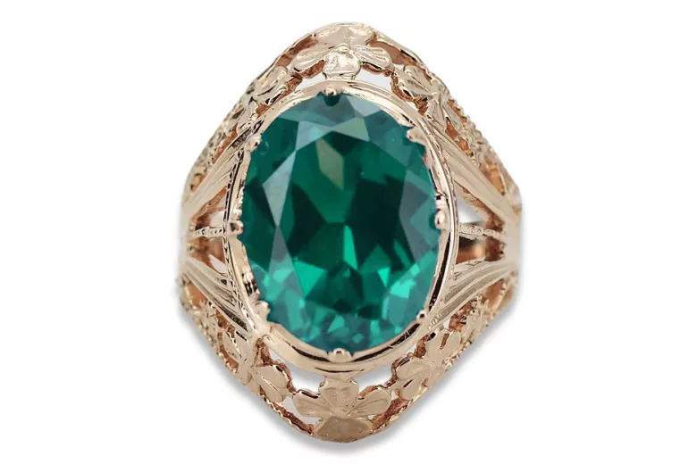 Ruská sovietska ruža 14k 585 zlata Alexandrita Ruby Emerald Sapphire Zircon Ring VRC014