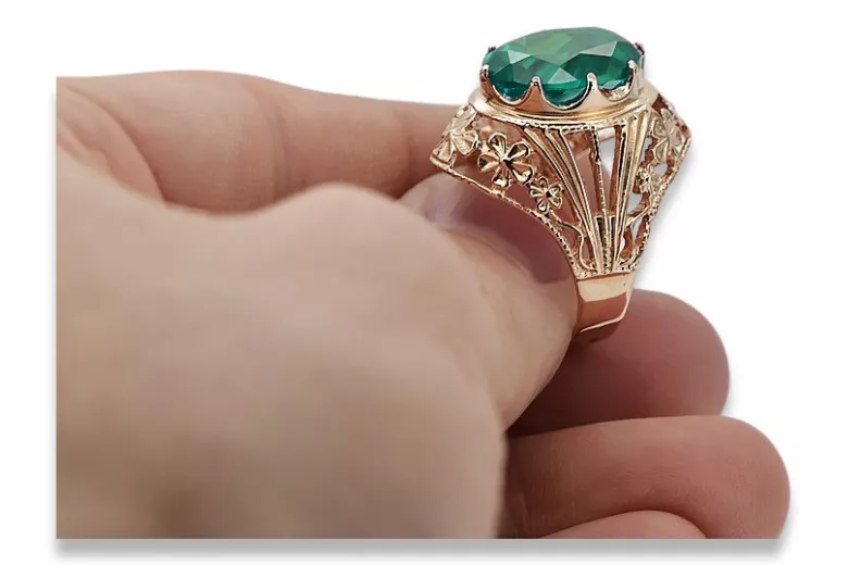 Ruská sovietska ruža 14k 585 zlata Alexandrita Ruby Emerald Sapphire Zircon Ring VRC014