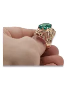 Российская советская роза 14K 585 Gold Alexandrite Ruby Emerald Sapphire Zircon кольцо VRC014