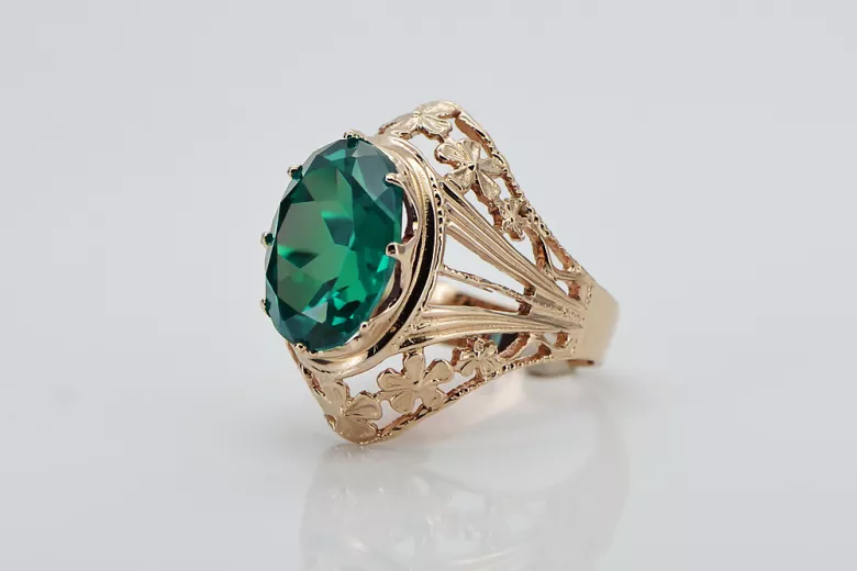 Rusijos sovietinė rožė 14k 585 aukso alexandrite ruby smaragdas safyras cirkoninis žiedas VRC014