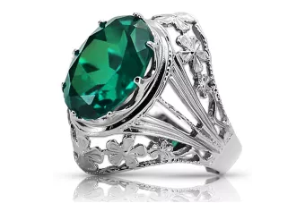 Silver 925 Ruský Ring s Emerald VRC031s Vintage