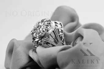 Russische sowjetische Rose 14 Karat 585 Gold Alexandrit Rubin Smaragd Saphir Zirkon Ring vrc014