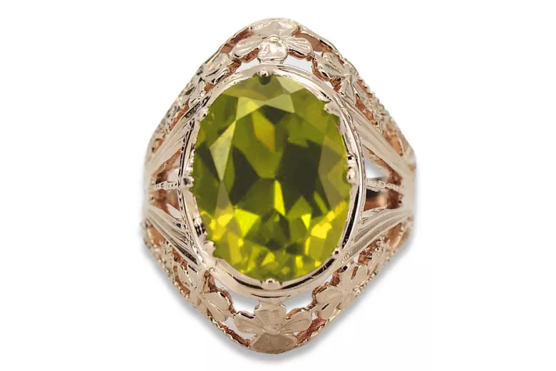 Russische sowjetische Rose 14 Karat 585 Gold Alexandrit Rubin Smaragd Saphir Zirkon Ring vrc084