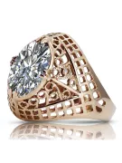 Russische sowjetische Rose 14 Karat 585 Gold Alexandrit Rubin Smaragd Saphir Zirkon Ring vrc030