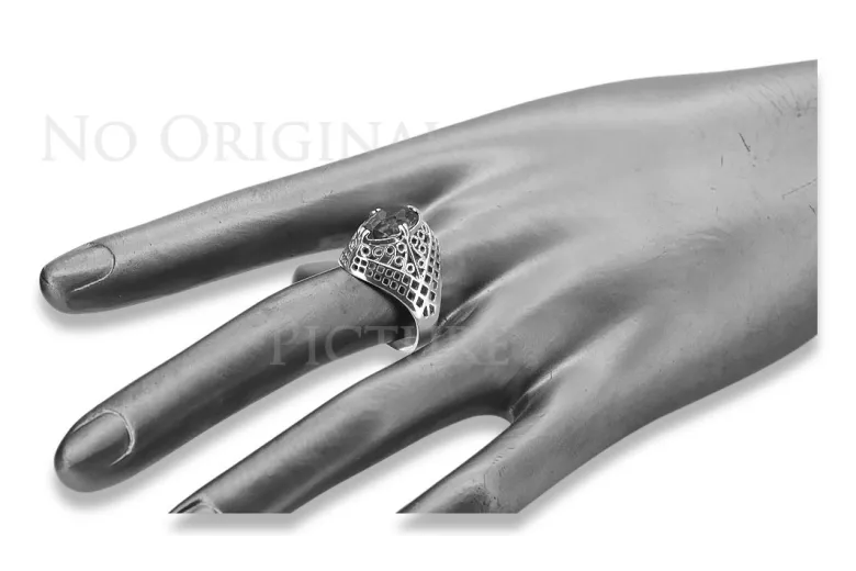 Srebrny pierścionek Rosyjski 925 Oprawa vrc030s Vintage