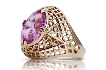 Vintage 925 Silver Rose Gold Plated Amethyst Ring vrc030rp Vintage