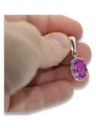 Colgante vintage de plata 925 con alejandrita, rubí, zafiro, esmeralda, aguamarina, circonita cúbica vpc008s Vintage