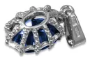 Colgante vintage de plata 925 con alejandrita, rubí, zafiro, esmeralda, aguamarina, circonita cúbica vpc008s Vintage
