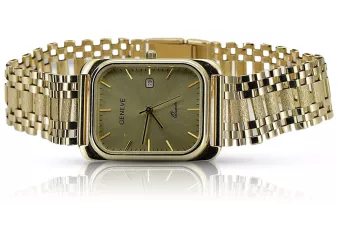 желтые мужские часы из 14-килолитного золота с браслетом Geneve mw001y&mbw001y
