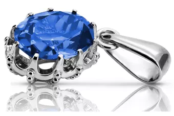 Pendentif vintage en argent 925 avec alexandrite, rubis, saphir, émeraude, aigue-marine, zircone cubique vpc008s Vintage