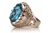 Vintage rose pink 14k gold 585 Aquamarine ring vrc020 Vintage