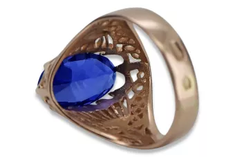 Russische sowjetische Rose 14 Karat 585 Gold Alexandrit Rubin Smaragd Saphir Zirkon Ring vrc014