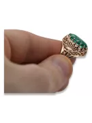 خاتم من الذهب الأحمر الوردي 14k 585 مع Emerald vrc020