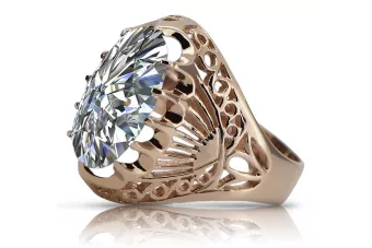 Ring of Růžový červený zlato 14k 585 s zirkonem VRC020 vinobraní