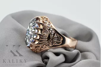 Δαχτυλίδι από ροζ χρυσό 14k 585 με κυβικά ζιρκόνια vrc020 Vintage
