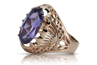 Prsten růžové červené zlato 14k 585 s Alexandrite VRC020 vinobraní