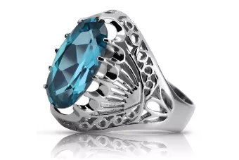 Silver Russian 925 Ring s Aquamarine VRC020s Vintage
