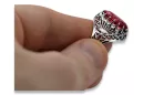 Srebrny pierścionek Rosyjski 925 z Rubinem vrc020s Vintage