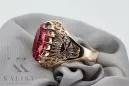 Pierścionek z różowego czerwonego złota srebrny pozłacany 925 z Rubinem vrc020rp Vintage