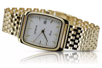 Желтые 14k 585 золотые мужские часы Geneve mw001ydw&mbw005y