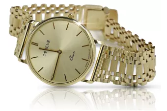 Жълт 14k златен мъжки часовник Geneve mw004y&mbw001y
