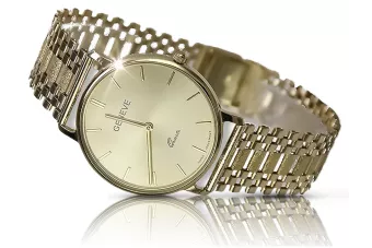 Gold men's watch Geneve ★ zlotychlopak.pl ★ Gold purity 585 333 Low Price!